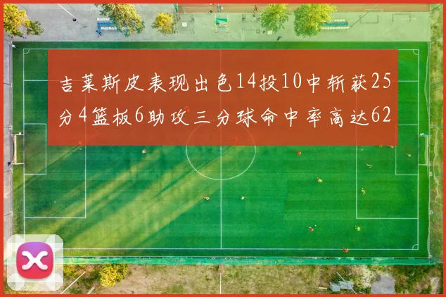 吉莱斯皮表现出色14投10中斩获25分4篮板6助攻三分球命中率高达625